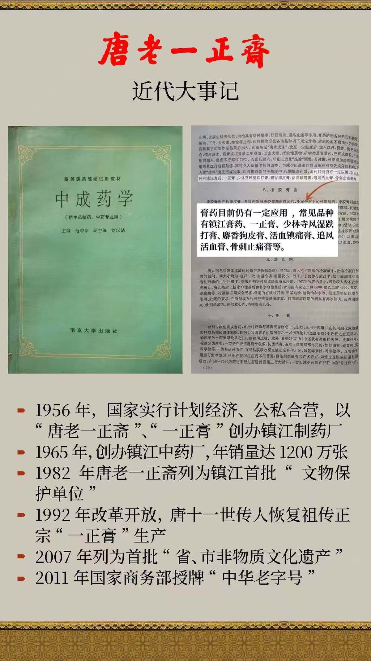 Tang Lao Yi Zheng Zhai Modern History